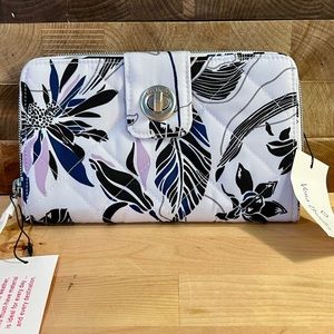 Vera Bradley RFID Turnlock wallet, pattern is Twilight Garden, NWT